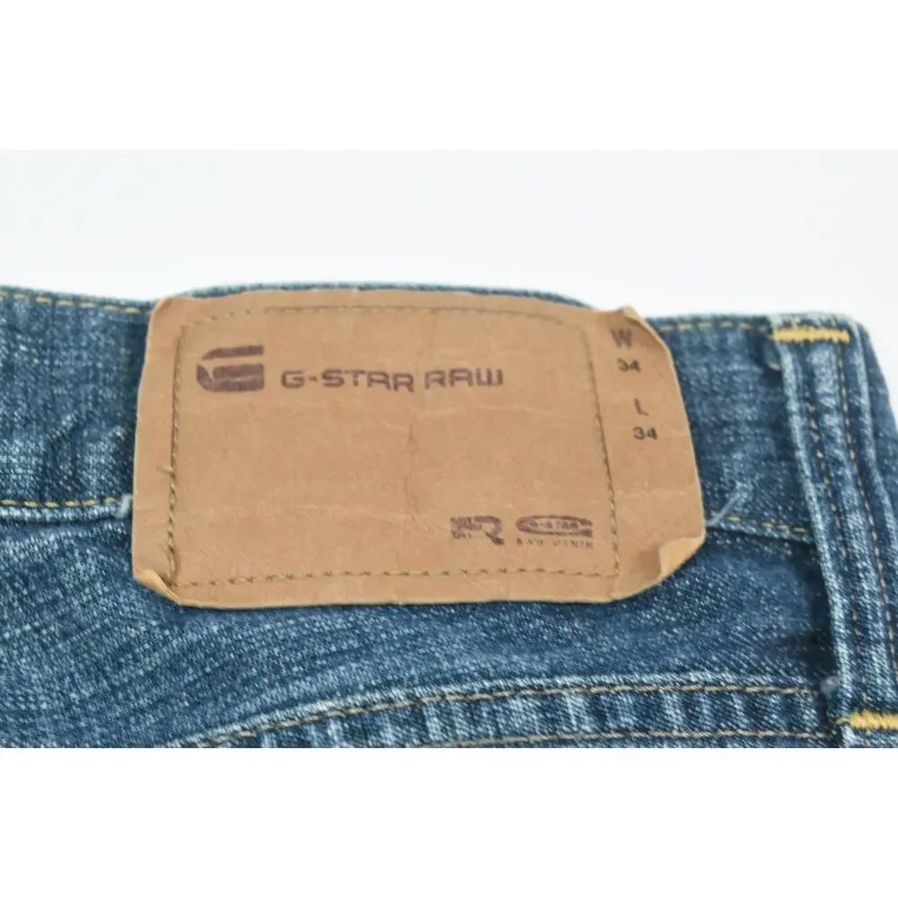 G-Star Raw Bootcut Jeans Mens 34x34 Blue Low Rise Straight Leg Button-Down Denim